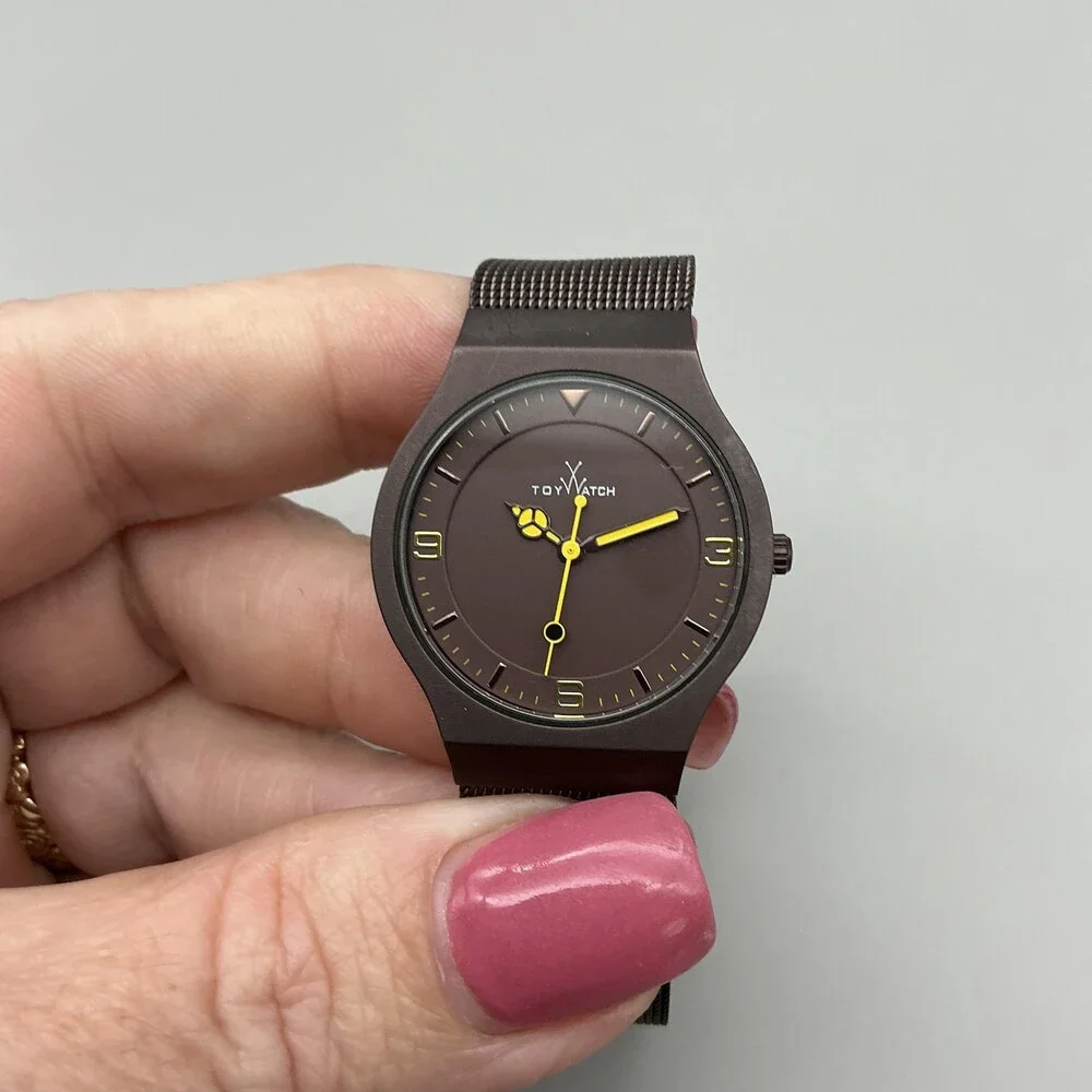 ToyWatch Womens Watch 28mm Brown Dial Mesh Stainless Steel New Battery